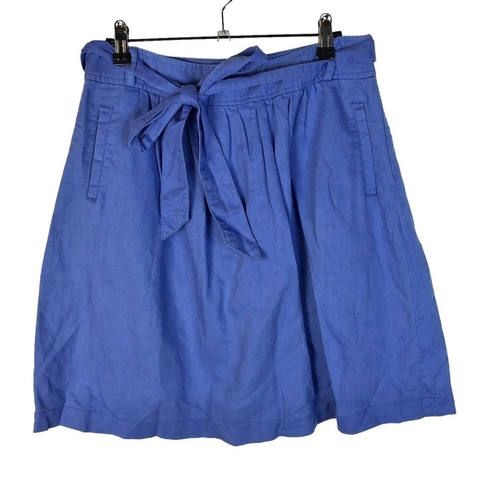 Downeast Bright Blue Tie Waist A-Line Mini Skirt S